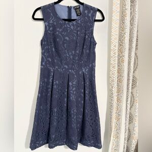 Lord & Taylor Periwinkle Blue Lace Fit-and-Flare Dress Size 4